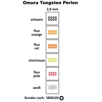 FTM Tungsten Bead Omura Round Hole - Ø 2,8mm