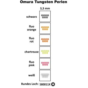 FTM Tungsten Bead Omura Round Hole - Ø 3,3mm