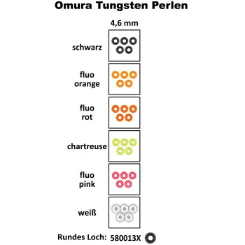 FTM Tungsten Bead Omura Round Hole - Ø 4,6mm
