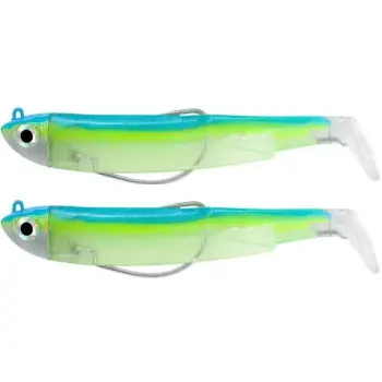 FIIISH Black Minnow No3 Double Combo 2 Jig Heads 18g - 2 Lure Bodies 12cm