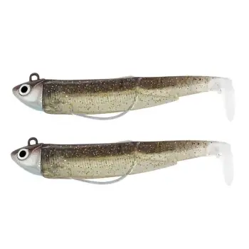 FIIISH Black Minnow No3 Double Combo 2 Jig Heads 25g - 2 Lure Bodies 12cm