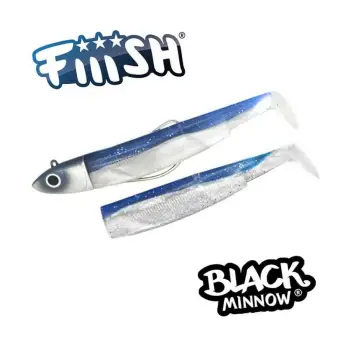 FIIISH Black Minnow No5 Combo Jig Head 60g - 2 Lure Bodies 16cm
