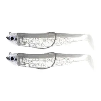 FIIISH Black Minnow No3 Double Combo 2 Jig Heads 12g - 2 Lure Bodies 12cm