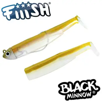 FIIISH Black Minnow No2.5 Combo Jig Head 8g - 2 Lure Bodies 10.5cm