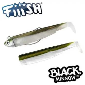 FIIISH Black Minnow No2.5 Combo Jig Head 26g - 2 Lure Bodies 10.5cm