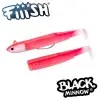 FIIISH Black Minnow No4 Combo Jig Head 60g - 2 Lure Bodies 14cm