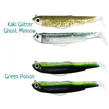 FIIISH Black Minnow No3 Double Combo 2 Jig Heads 12g - 2 Lure Bodies 12cm