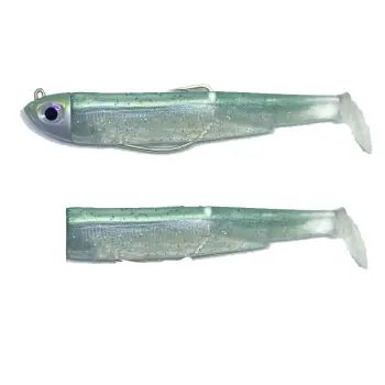 FIIISH Black Minnow No3 Combo Jig Head 12g - 2 Lure Bodies 12cm