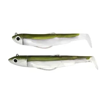 FIIISH Black Minnow No1 Double Combo Jig Head 3g-6g - 2 Lure Bodies 7cm