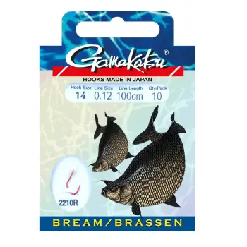 GAMAKATSU Bream LS-2210 Red Hooks to Nylon 100cm