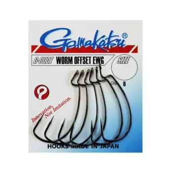 GAMAKATSU Worm Offset EWG Hooks Black