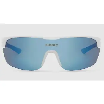 HOBIE Echo Sunglasses - Satin White-Blue with Grey-Cobalt Mirror