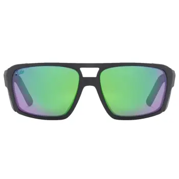 HOBIE El Matador Sunglasses Satin Black - Copper with Sea Green Mirror