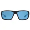 HOBIE Mojo Float Sunglasses Satin Black - Cobalt Mirror