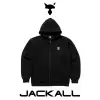 JACKALL Jersey Zip Up Logo Hoodie - Black