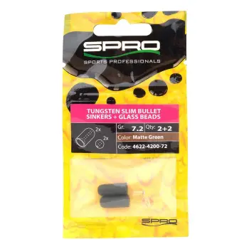 SPRO Tungsten Slim Bullet Sinkers Matte Green