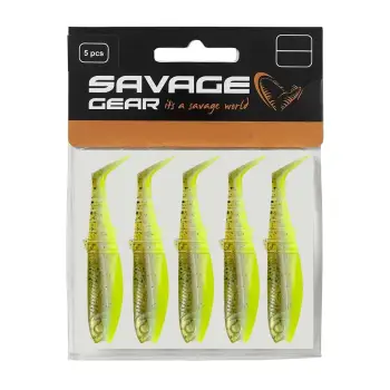 SAVAGE GEAR Cannibal Shad 10cm 9g Green Pearl Yellow 5pcs
