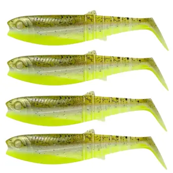 SAVAGE GEAR Cannibal Shad 12.5cm 20g Green Pearl Yellow 4pcs