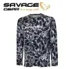 SAVAGE GEAR Night UV Long Sleeve T-Shirt Black Waterprint