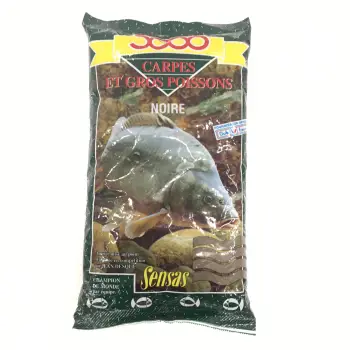 SENSAS 3000 Carpes et Gros Poissons Noire 1kg