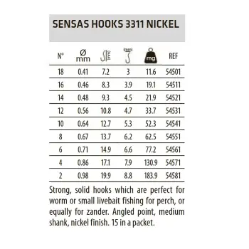 SENSAS Hooks 3311 NI