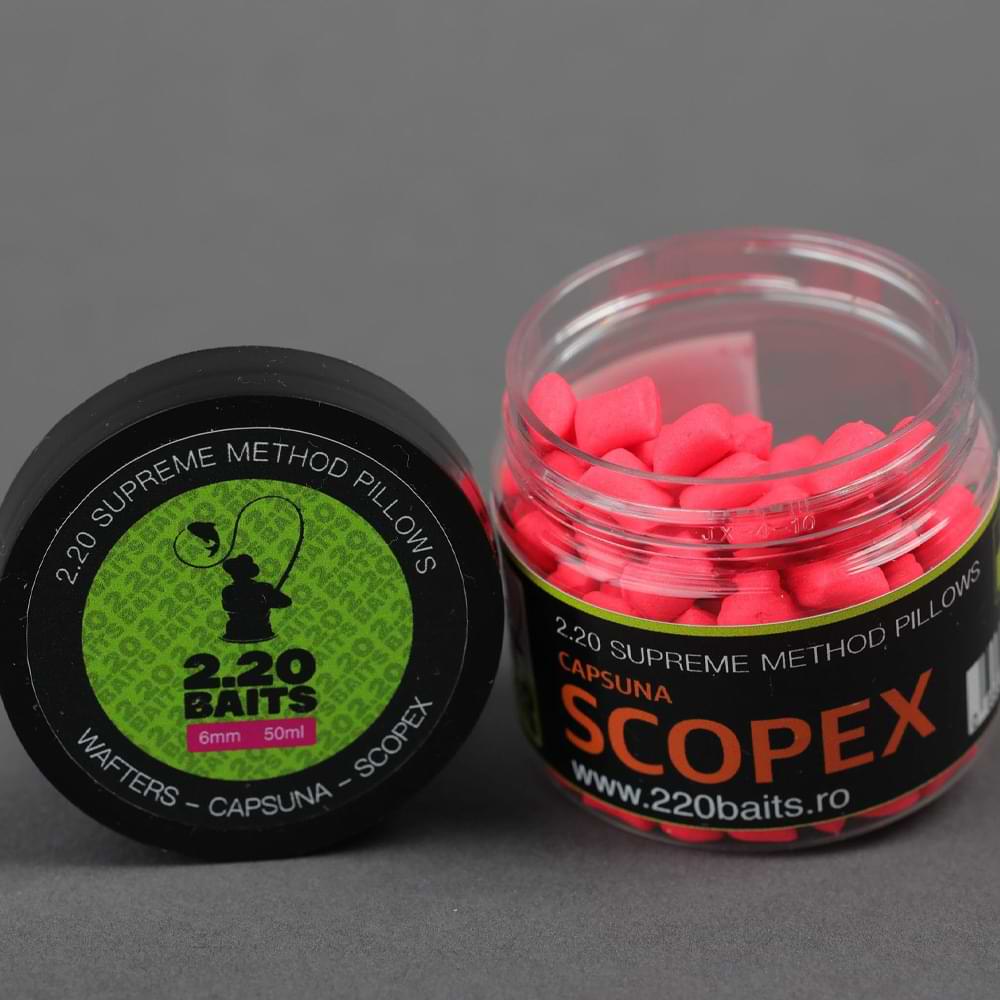 2.20 Baits Wafter Supreme Pillows Pink 6 mm Scopex & Strawberry 50 ml