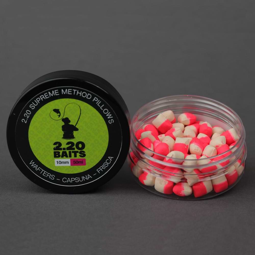 2.20 Baits Wafter Supreme Pillows White and Pink 10 mm Strawberry & Cream 50 ml
