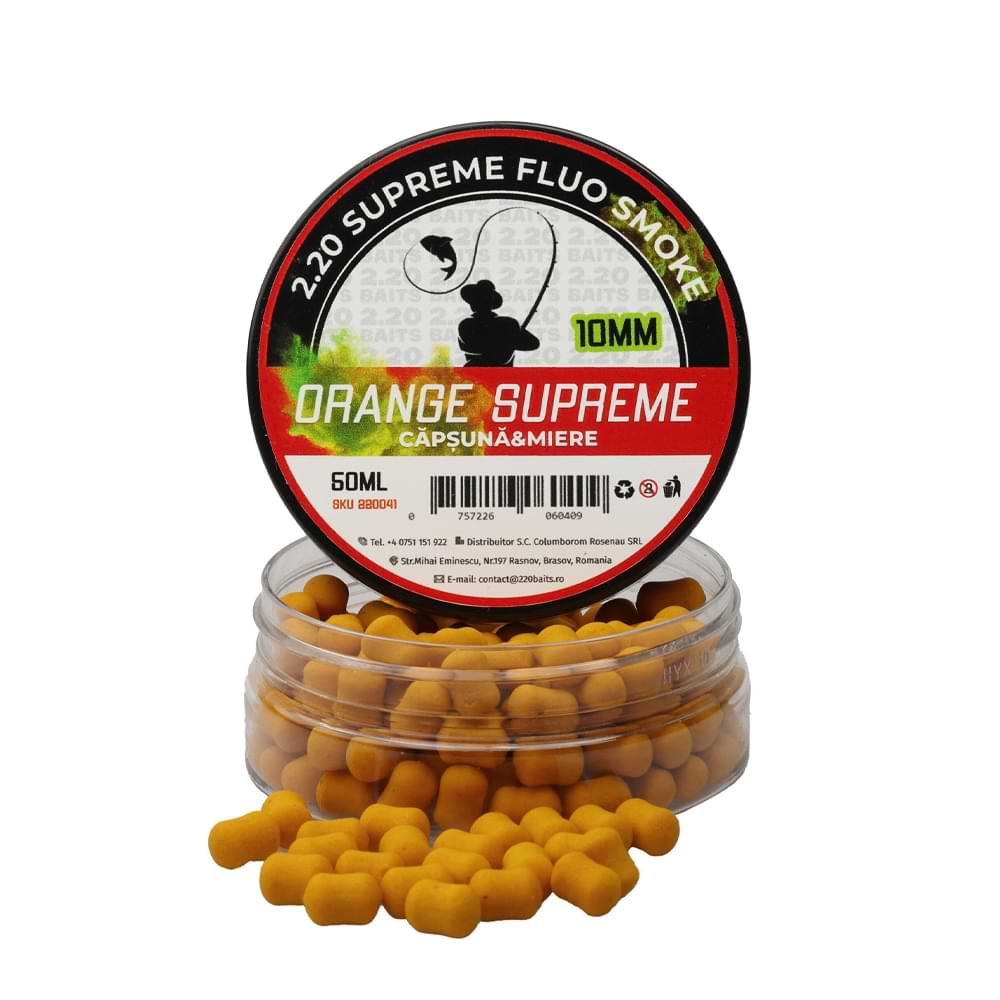 2.20 Baits Wafter Supreme Fluo Orange Honey & Strawberry 10 mm 50 ml