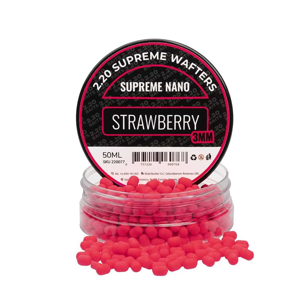 2.20 Baits Supreme Nano Wafter Pink Strawberry 3 mm 50 ml