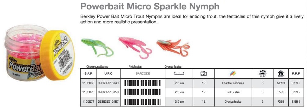 BERKLEY PowerBait Micro Sparkle Nymph 2.5 cm