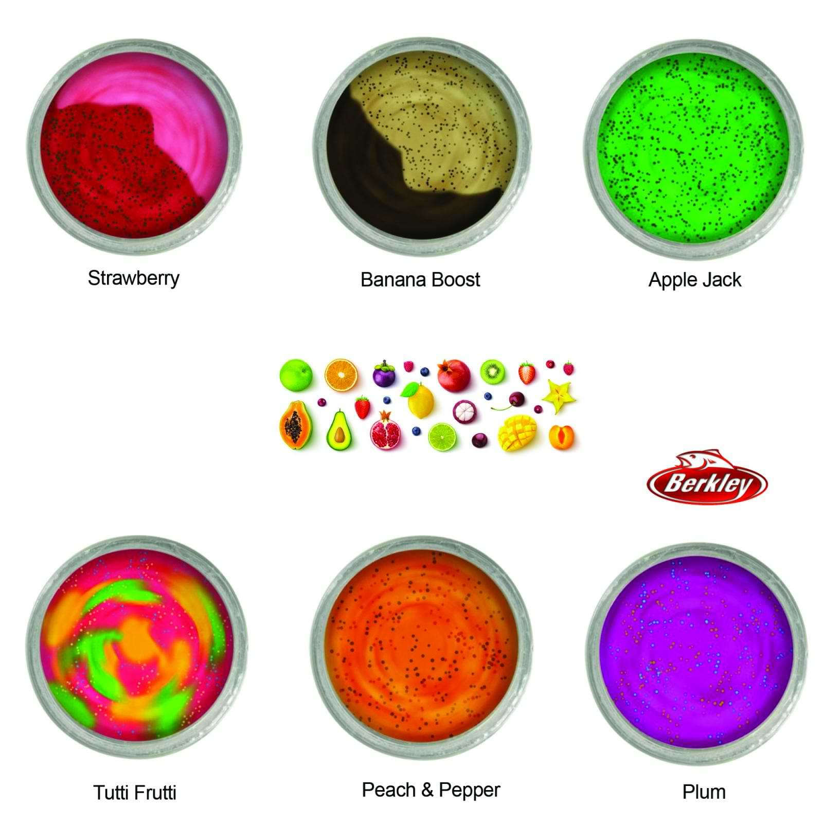 BERKLEY PowerBait Trout Dough Fruit Range 50g