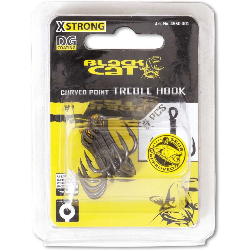 BLACK CAT Curved Point Treble Hook DG Coating 5pcs