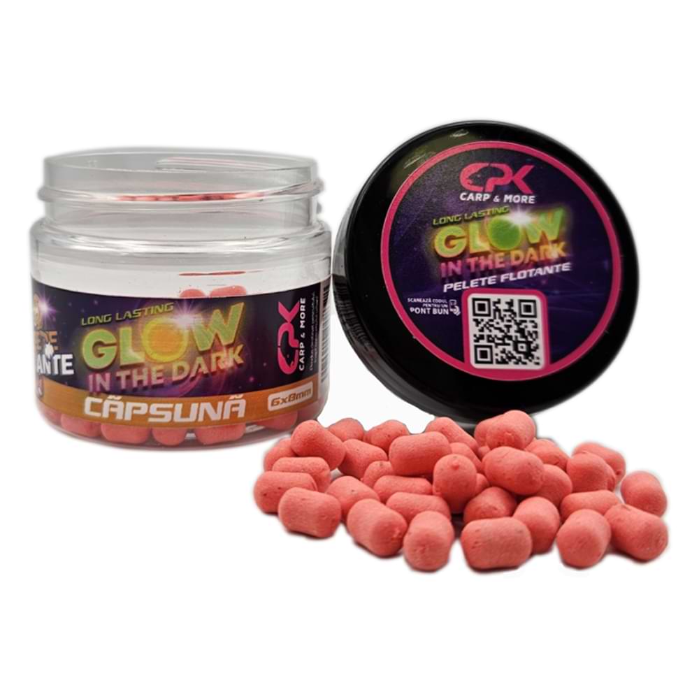 CPK Pelete Flotante Feeder Glow In The Dark UV Strawberry 6x8mm 15g