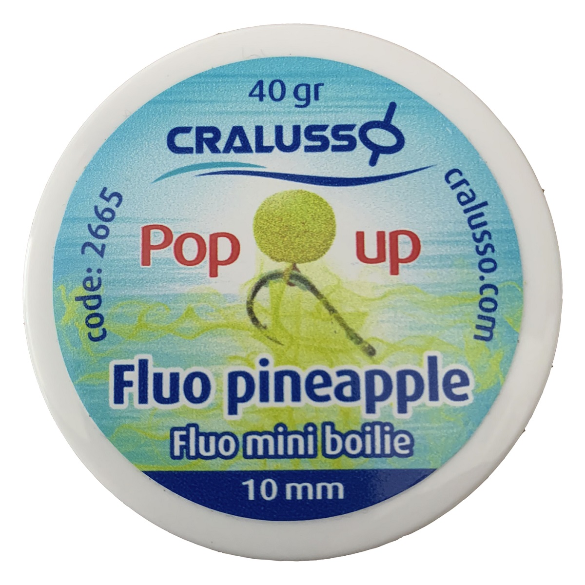 CRALUSSO Fluo Mini Boilie Pop Up Pineapple 10mm 40g