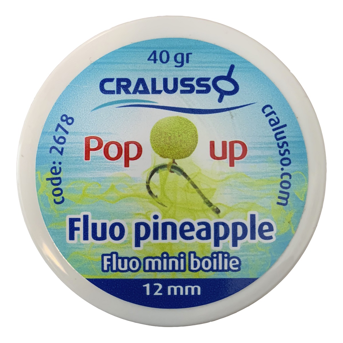 CRALUSSO Fluo Mini Boilie Pop Up Pineapple 12mm 40g