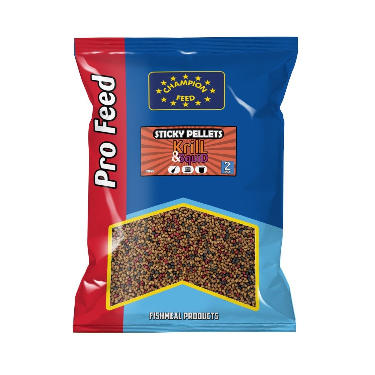 CHAMPION FEED Sticky Pellets 2mm Krill and Squid 650g