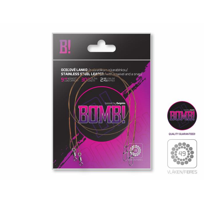 DELPHIN BOMB! Stainless Steel Leader with Swivel and Snap