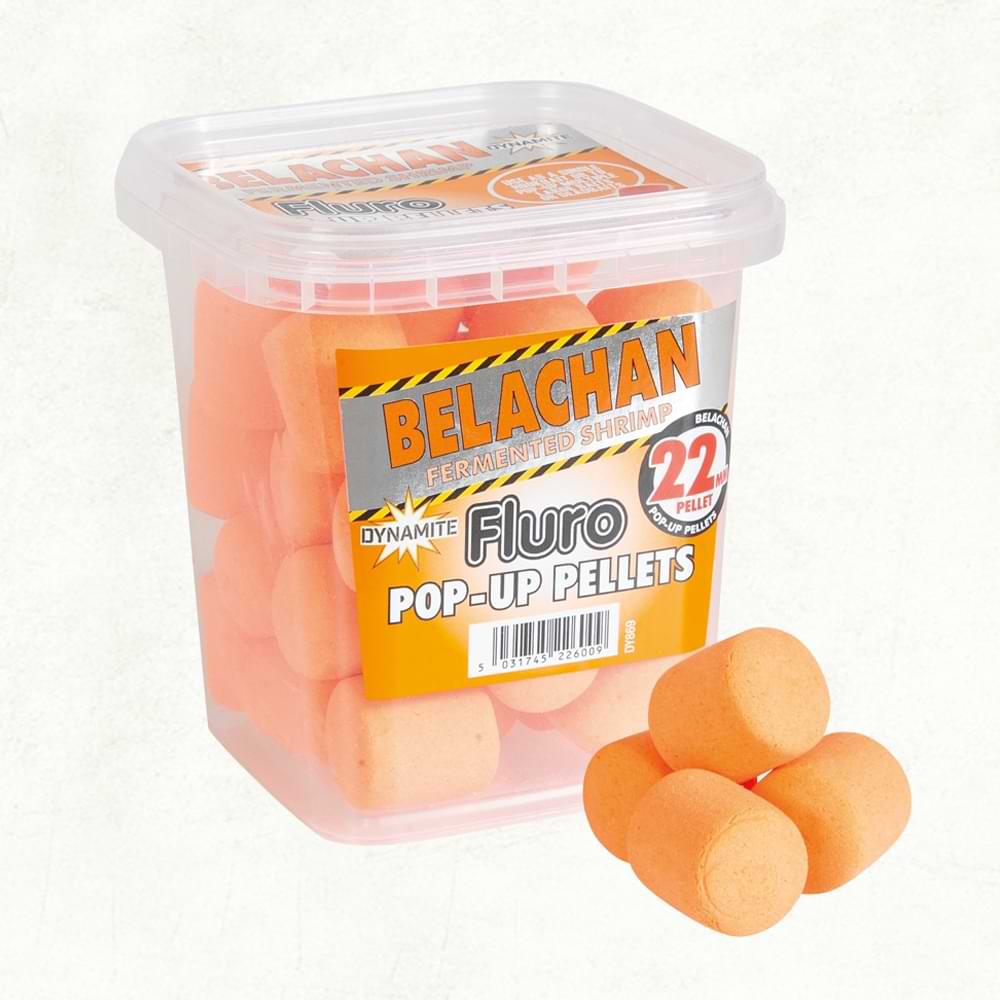DYNAMITE BAITS Belachan Catfish Fluro Pop-Up Pellets 22mm