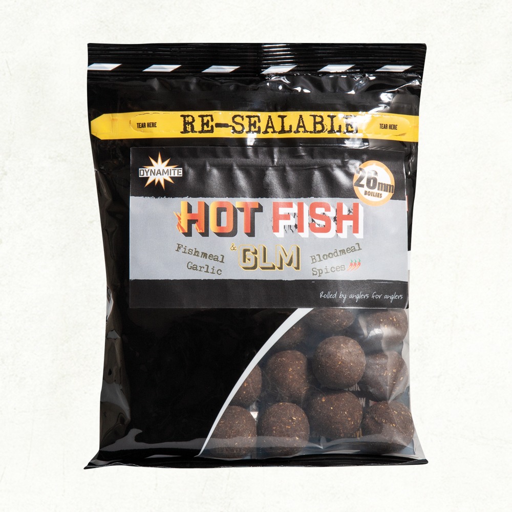 DYNAMITE BAITS Hot Fish and GLM Boilie 26mm 350g