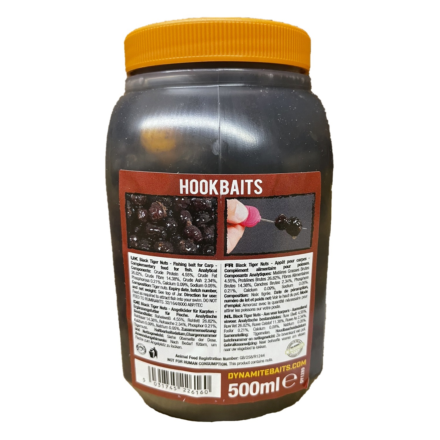 DYNAMITE BAITS Frenzied Black Tiger Nuts Boosted Hookbaits 500 ml