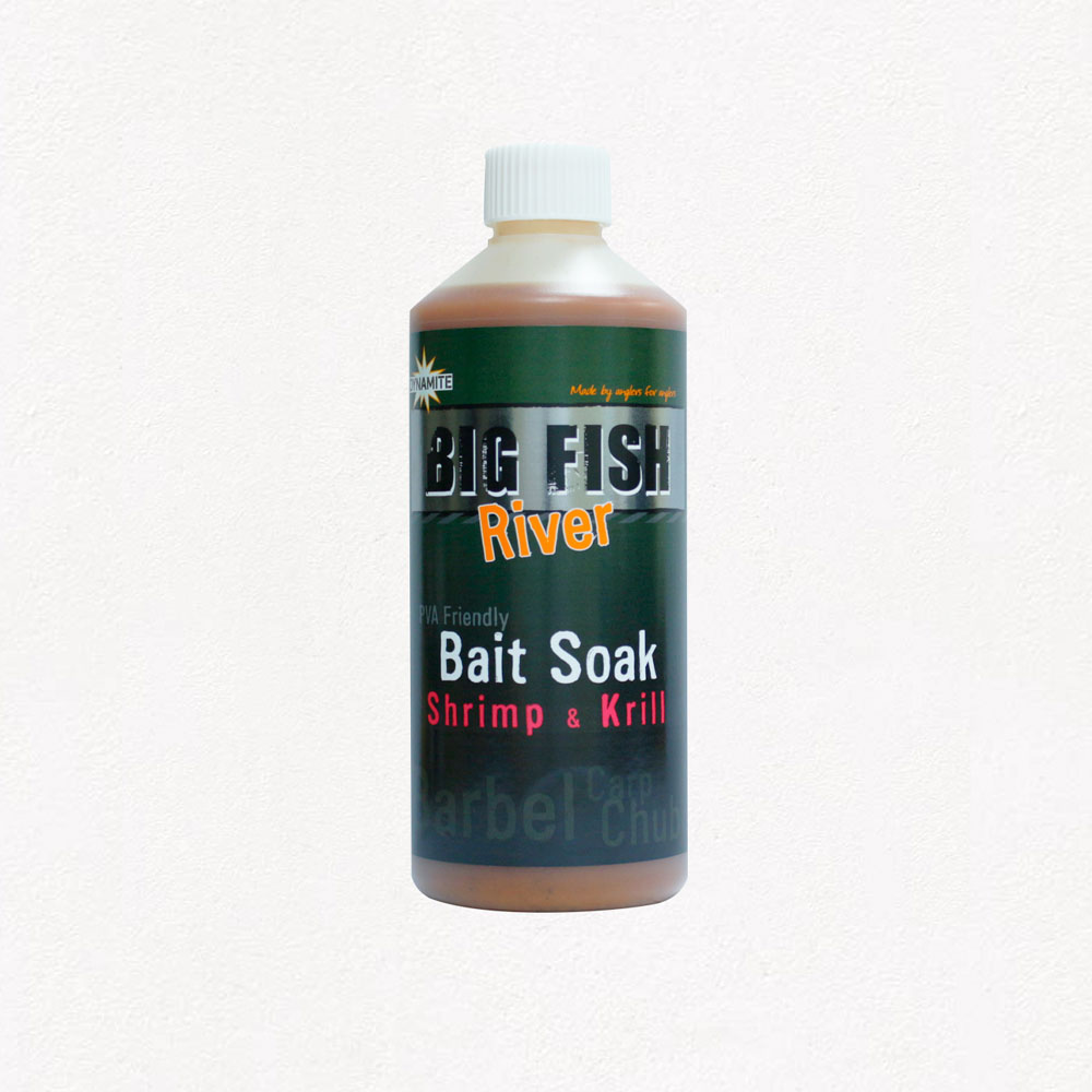 DYNAMITE BAITS Big Fish River Bait Soak – Shrimp and Krill 500ml