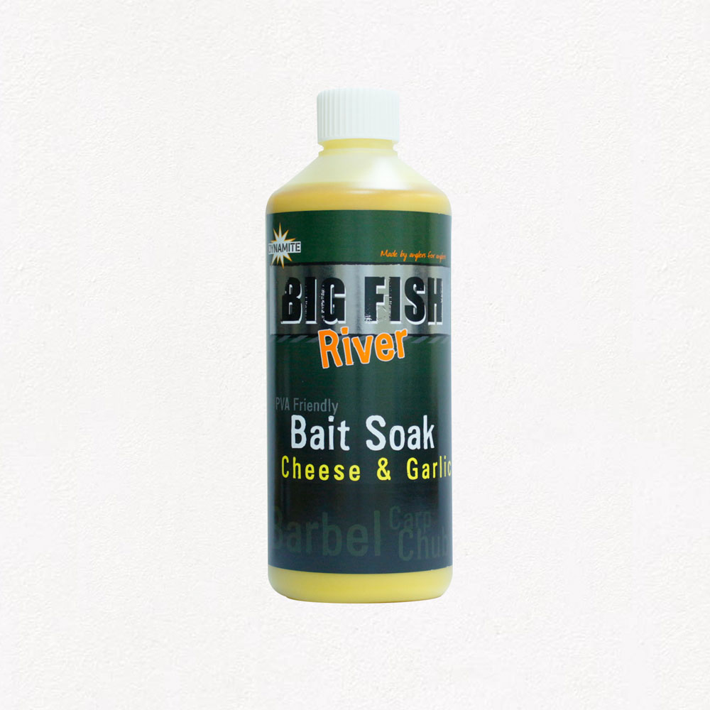 DYNAMITE BAITS Big Fish River Bait Soak – Cheese and Garlic 500ml