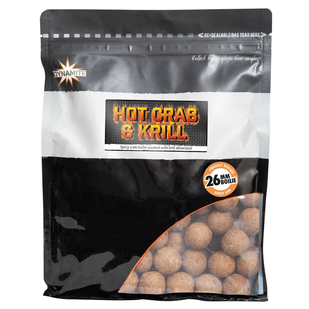 DYNAMITE BAITS Hot Crab and Krill Boilies 26mm 1kg