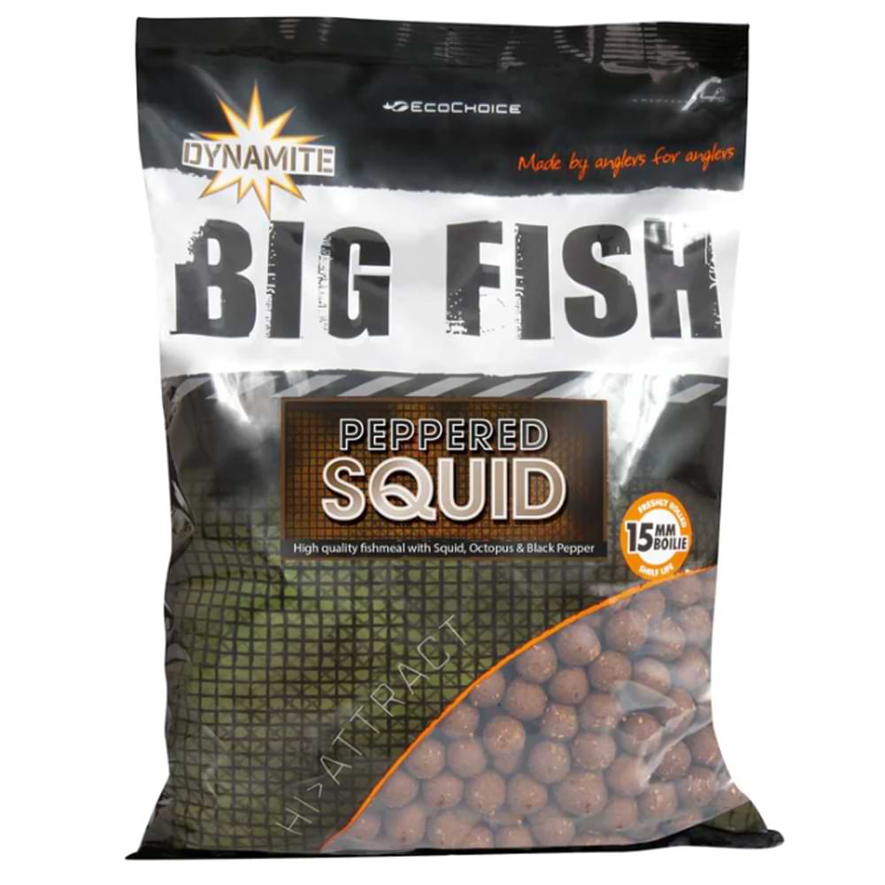 DYNAMITE BAITS Peppered Squid Boilies 15mm 1kg