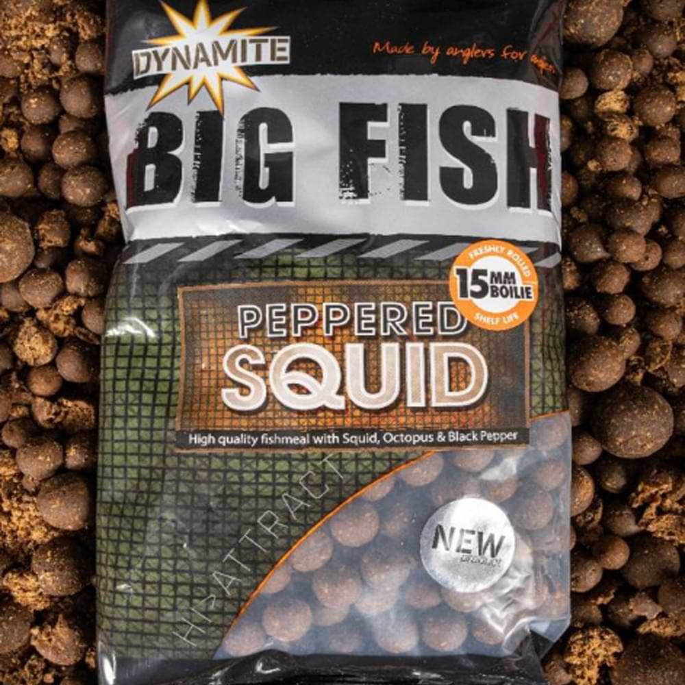 DYNAMITE BAITS Peppered Squid Boilies 15mm 1kg