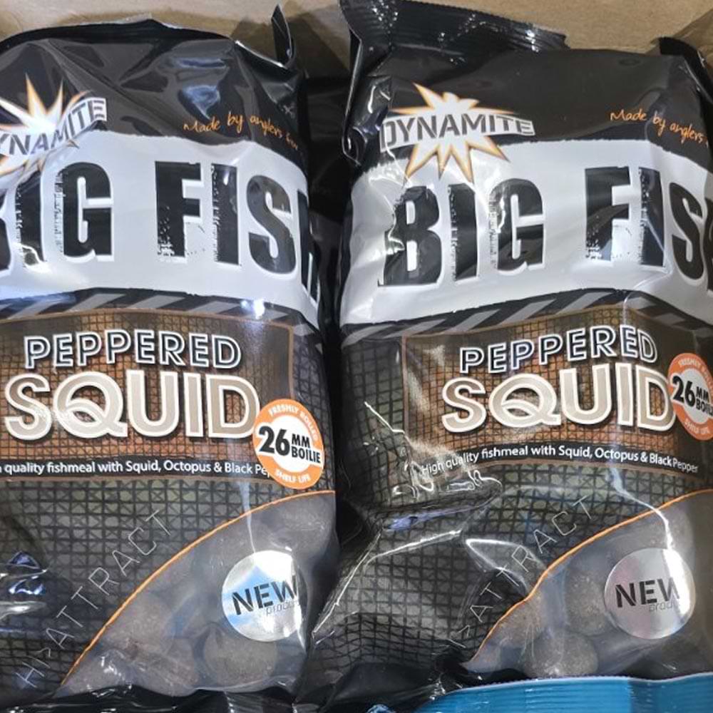 DYNAMITE BAITS Peppered Squid Boilies 26mm 1kg