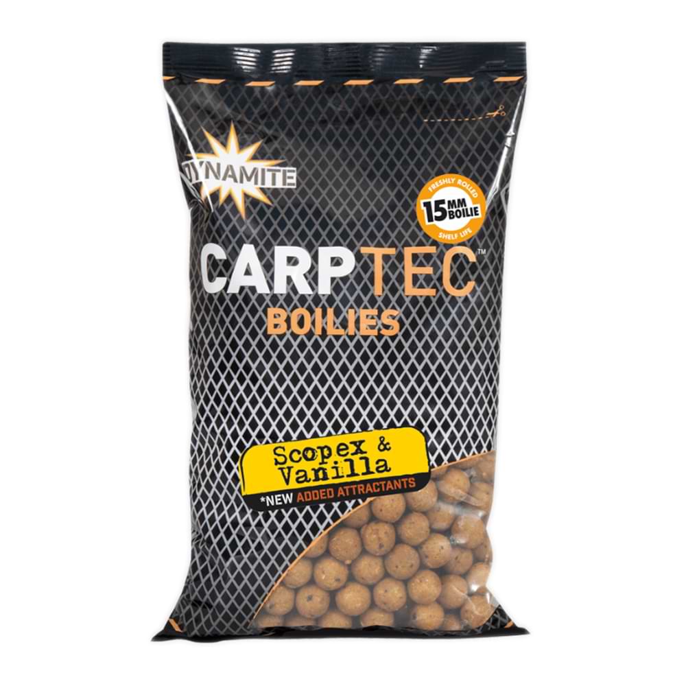 DYNAMITE BAITS Scopex and Vanilla Carp Tec Boilies 15mm 1.8kg