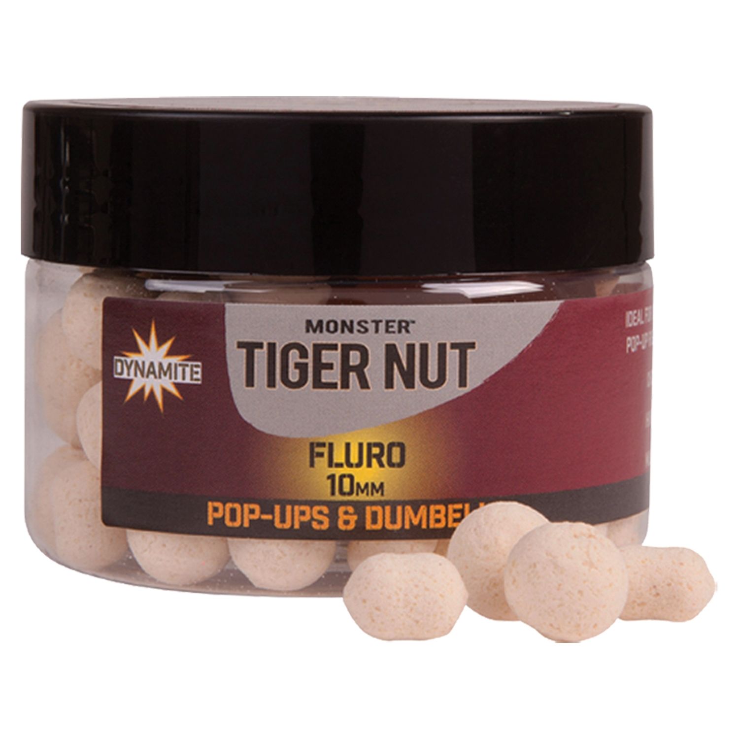 DYNAMITE BAITS Monster Tiger Nut White Fluro Pop-Ups and Dumbells