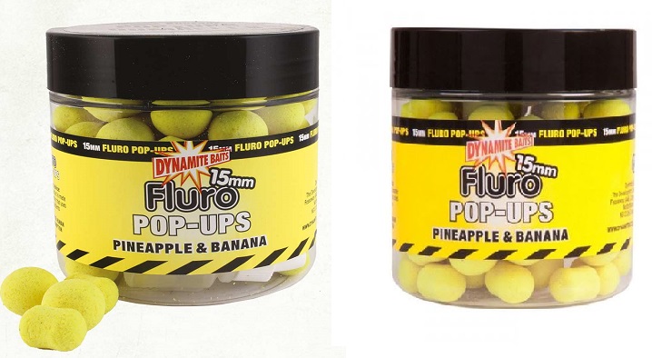 DYNAMITE BAITS Pineapple Banana Fluro Pop-Ups - Dumbells