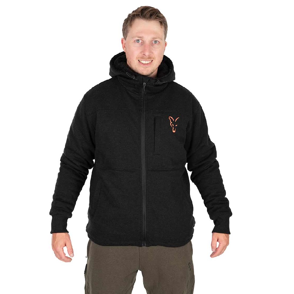 FOX Collection Sherpa Jacket Black and Orange